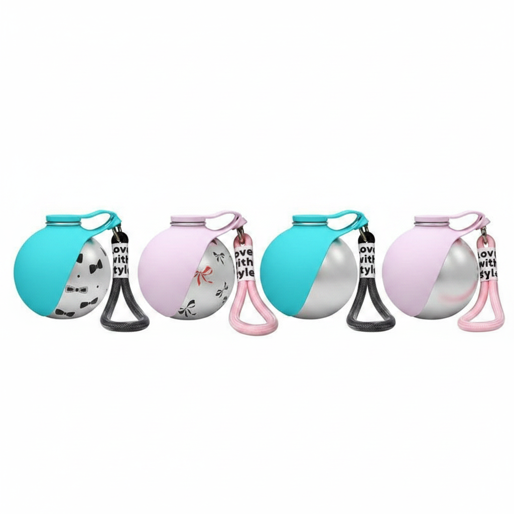 Foldable Dog Water Bottle — Stainless Steel Silicone Portable Travel Bottle